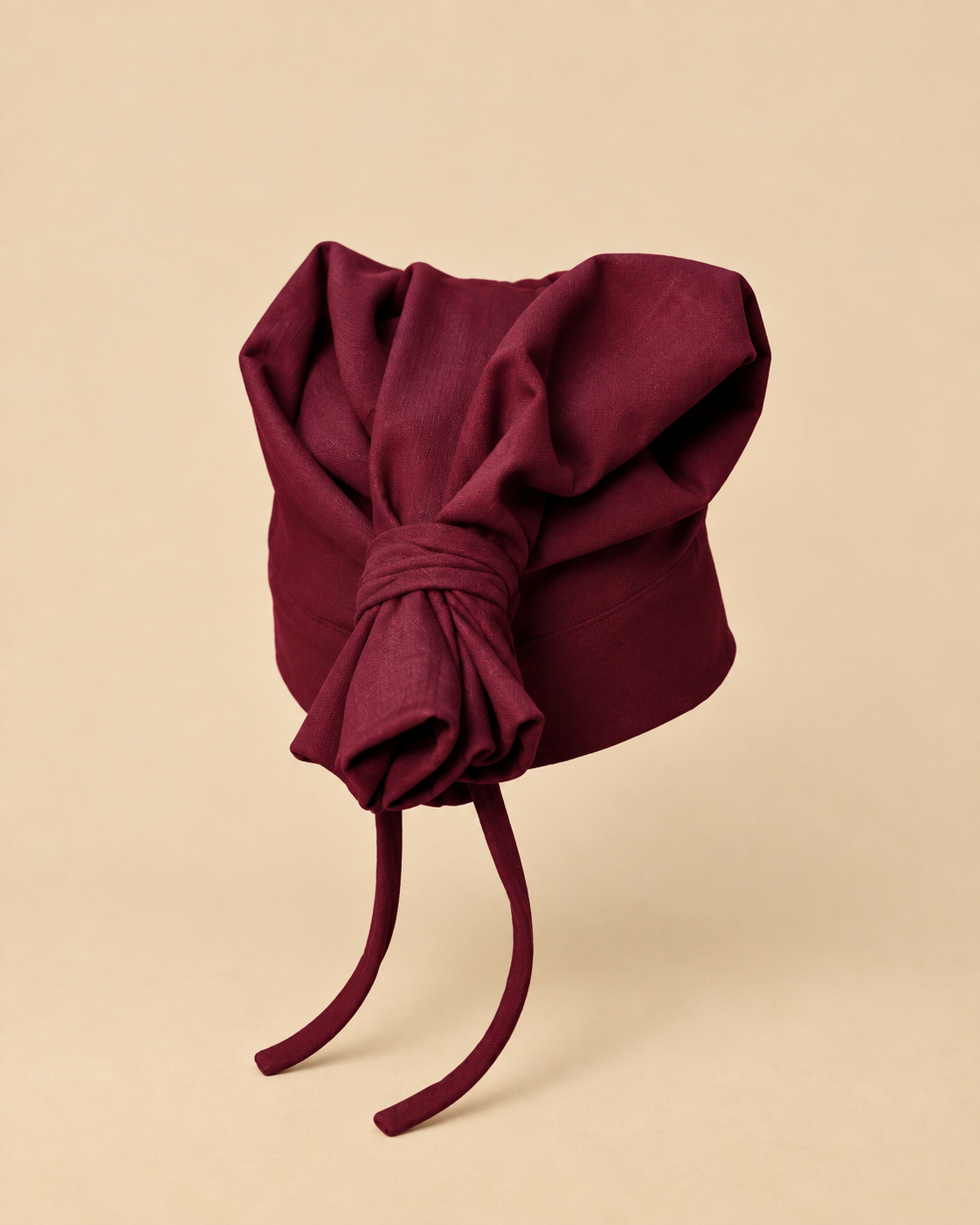 Varsity Issue Tie-Knot Beanie "Burgundy"-5