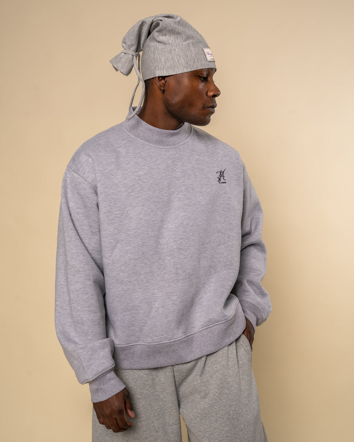 Varsity Issue Tie-Knot Beanie "Heather Grey"